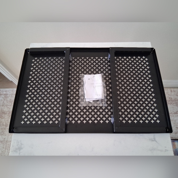 Black Metal Monitor Stand Riser with Anti-Slip Suction Cup - Picture 8 of 8